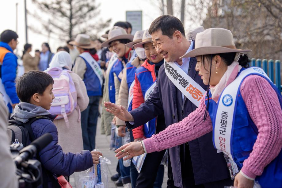 삼보초등학교 개학기 어린이 안전 합동캠페인