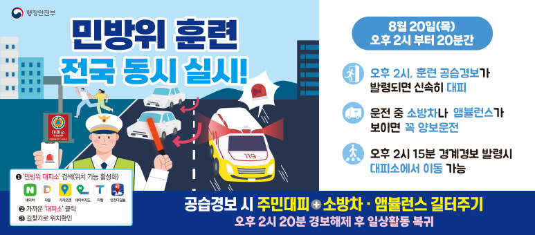 민방위 훈련 전국 동시 실시